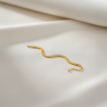 Unisex Elegant Gold Plated Snake Chain Bracelet for Men & Women