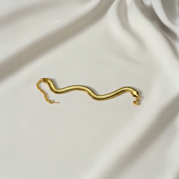 Gold Plated Flat Snake Chain Bracelet – Elegant Daily Wear
