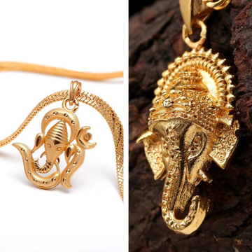 Golden Ganesh Necklaces โ Set of 2 Divine Blessings in Gold Finish