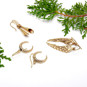 Elegant Gold Earrings Collection: Angel Wings and Horns ๐ธ๏ธ๐