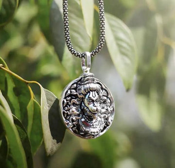 Silver Plated 3D Bajrangbali Hanuman Ji Necklace