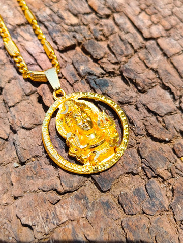 Spiritual Shiva Pendant in Brass with 18K Gold Plating - Everyday Demi-Fine Jewellery