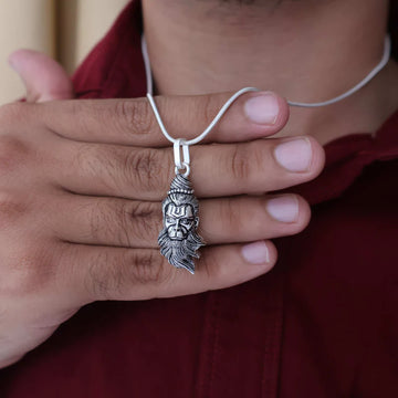 Hanuman Pure Silver Pendant: Bajrang Edition