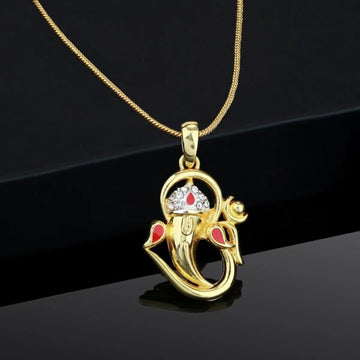 Estele – Gold & Silver Plated Lord Ganesh Pendant with Austrian Crystals