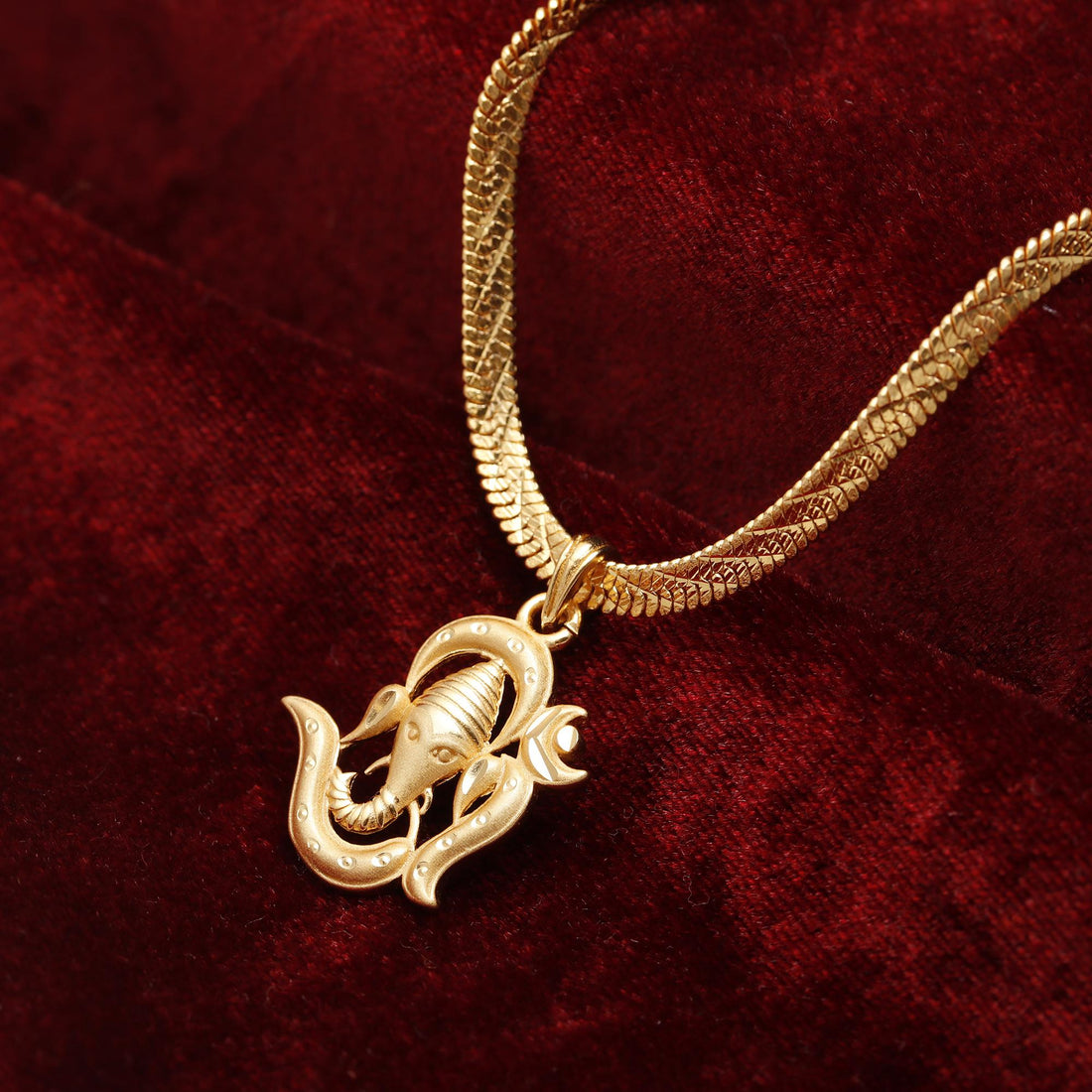 Ganesh Ji Brass Pendant  – Adjustable Chain, Daily Wear Jewelry 18K Gold Plated