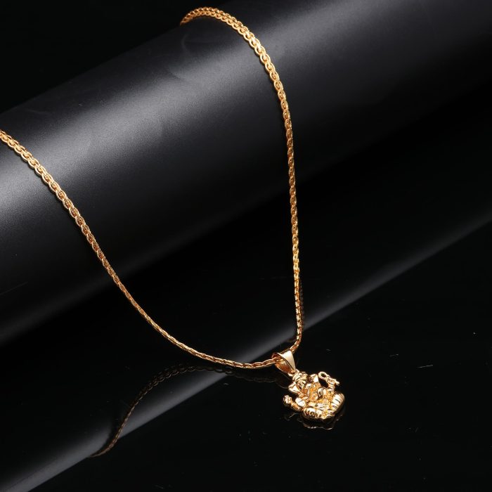Brass Spiritual Pendant with Chain for Unisex – Sacred Jewelry for Everyday Wear