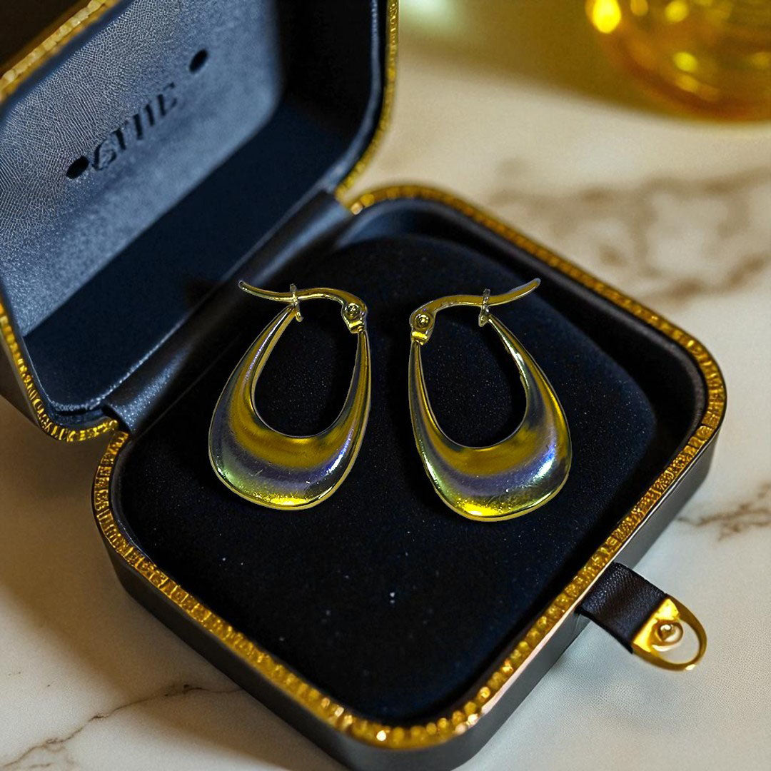 Premium 22K Gold Plated Earrings Set – 3 Pairs of Elegant Hoop & Drop Earrings with Gift Box