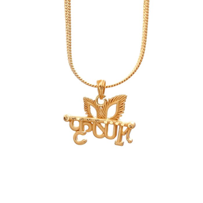 Krishna Brass Pendant with 18K Gold Plating – Spiritual Jewelry with Adjustable Chain