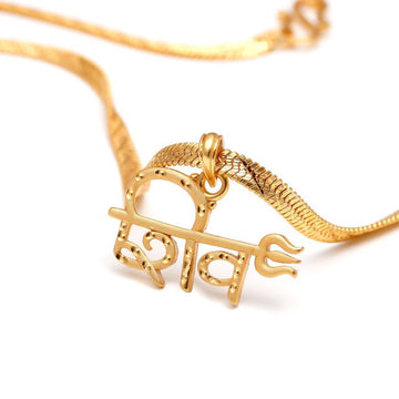 Shiv Brass Pendant with 18K Gold Plating – Adjustable Chain, Spiritual Necklace for Daily Wear