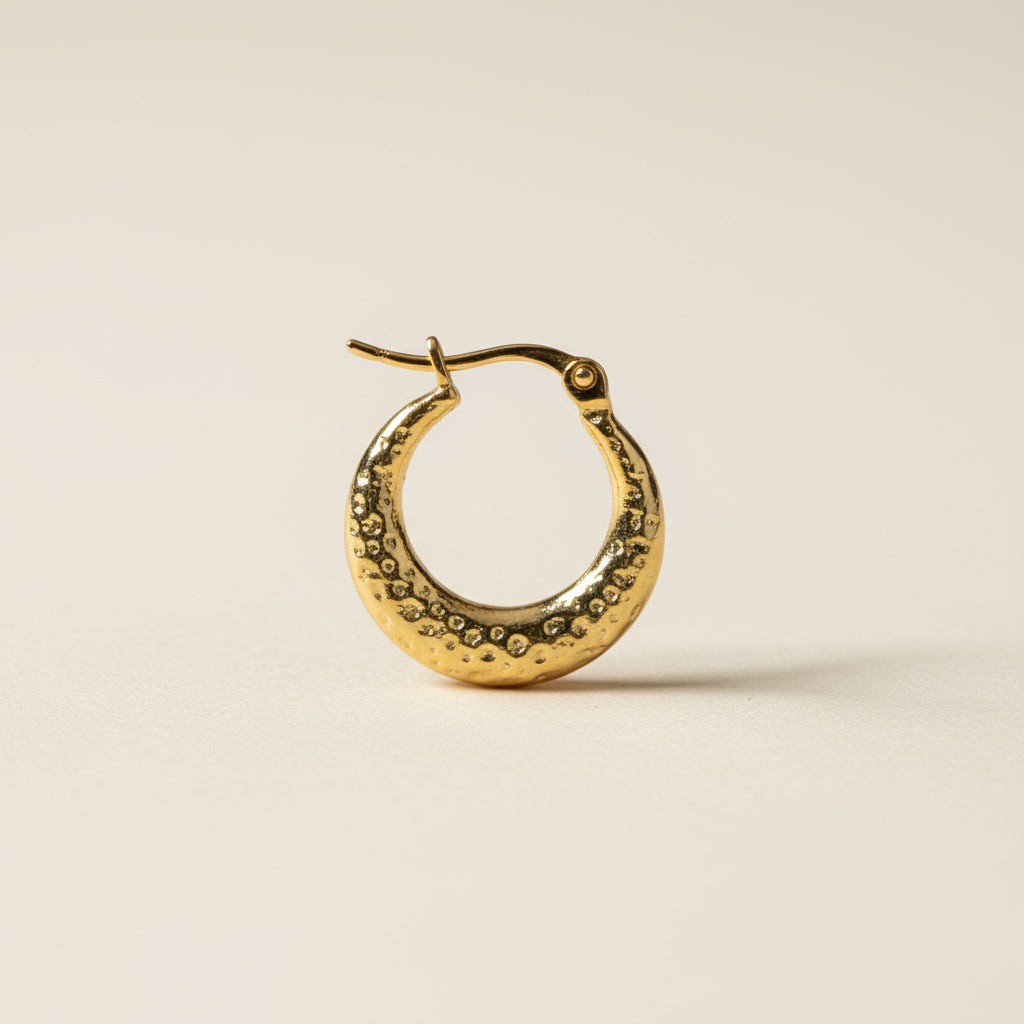 Textured Gold Plated Hoop Earrings for Women – Bold & Elegant Statement Jewelry