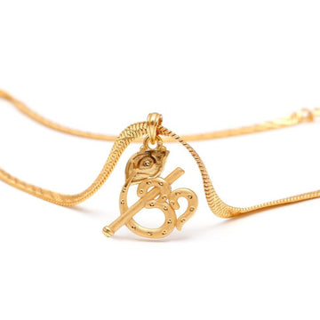 Om with Mor Pankh Brass Pendant – 18K Gold Plated Spiritual Necklace with Adjustable Chain
