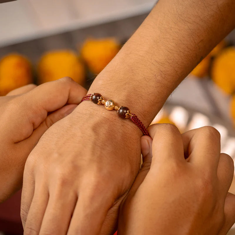 Spiritual Om Natural Stone Rakhi