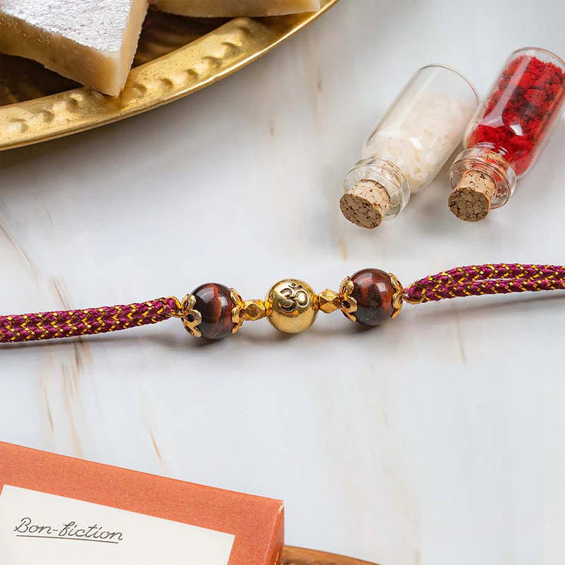 Spiritual Om Natural Stone Rakhi