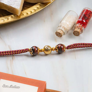 Spiritual Om Natural Stone Rakhi