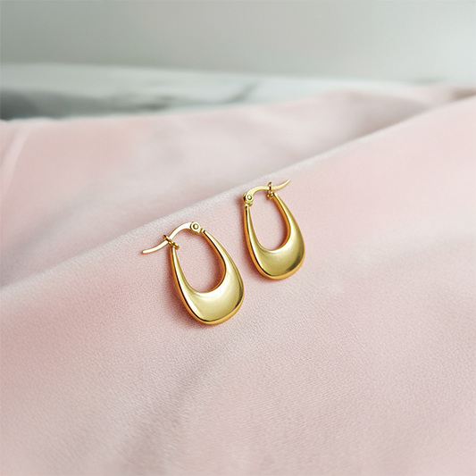 Classic 22K Gold Plated Hoop Earrings for Women – Elegant Daily & Party Wear
