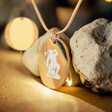 MicroCarved Hanuman Chalisa Reversible Oval Necklace