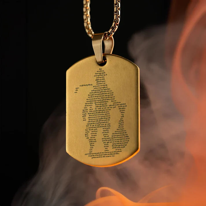 Hanuman Ji 2 Spiritual Pendant in Silver Finish | Divine Protection Amulet for Strength & Devo 18K Gold Plated tion