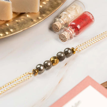 Money Magnet Pyrite Natural Stone Rakhi