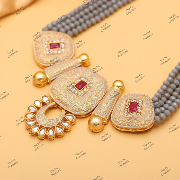 Indian Bridal Wedding Jewelry, Semi-Precious Beaded Design