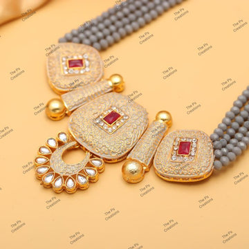 Indian Bridal Wedding Jewelry, Semi-Precious Beaded Design