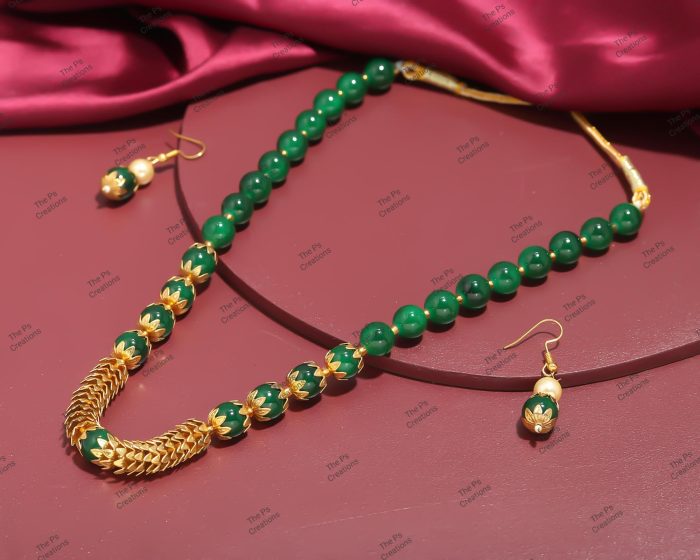 Indian Bridal Wedding Jewelry, Semi-Precious Beaded Design