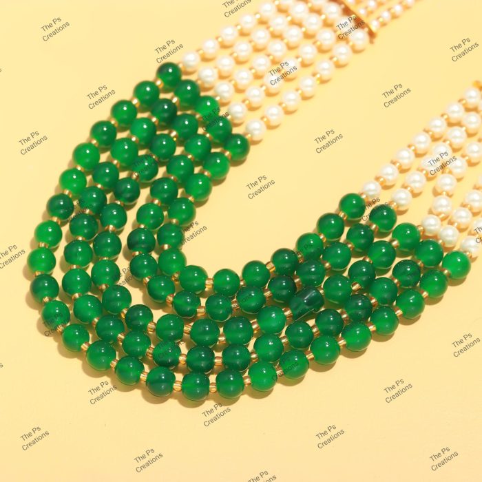 Indian Bridal Wedding Jewelry, Semi-Precious Beaded Design