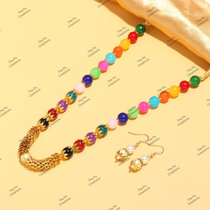 Indian Bridal Wedding Jewelry, Semi-Precious Beaded Design