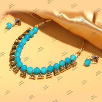 Indian Bridal Wedding Jewelry, Semi-Precious Beaded Design