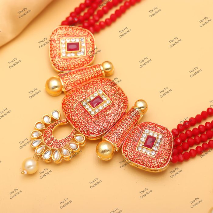 Indian Bridal Wedding Jewelry, Semi-Precious Beaded Design
