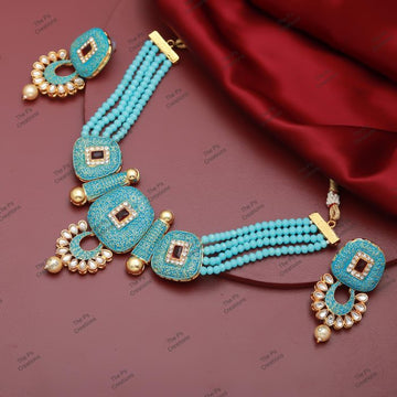 Indian Bridal Wedding Jewelry, Semi-Precious Beaded Design