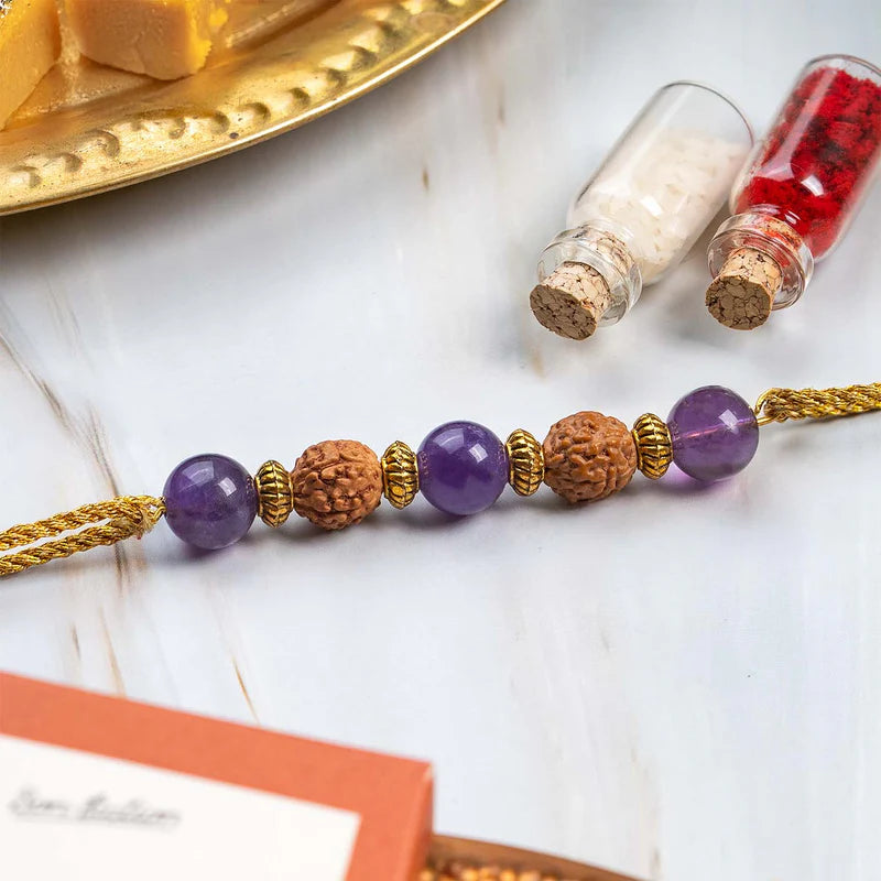 Wellness Amethyst Natural Stone Rakhi