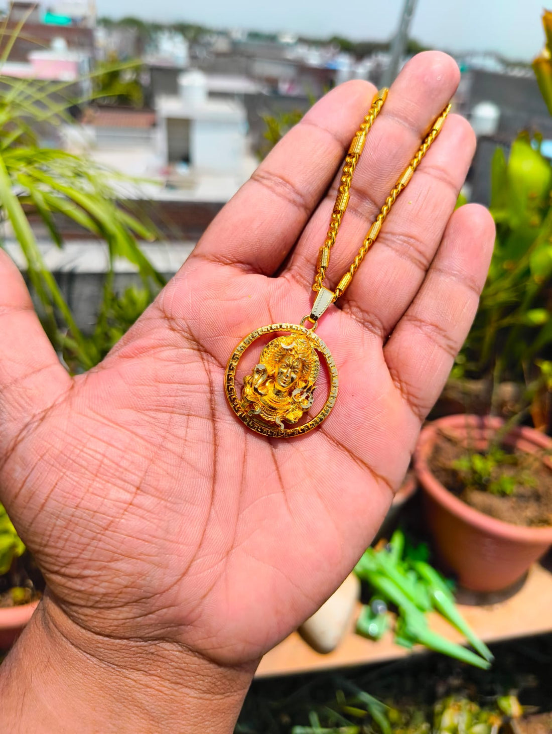 Spiritual Shiva Pendant in Brass with 18K Gold Plating - Everyday Demi-Fine Jewellery