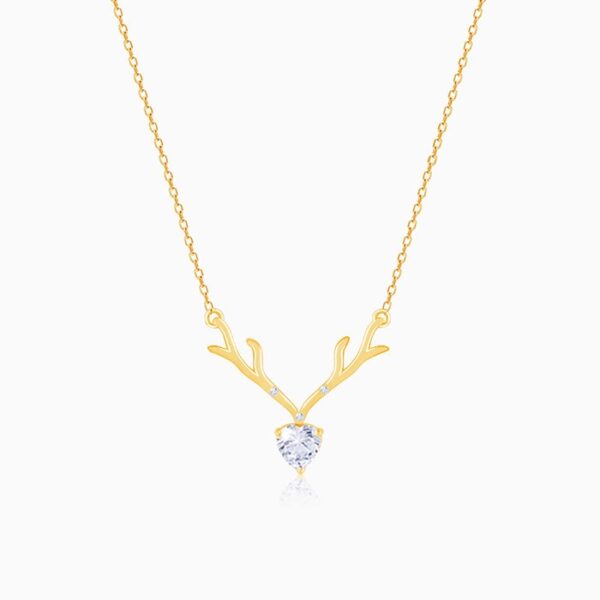 Golden Deer Heart Necklace