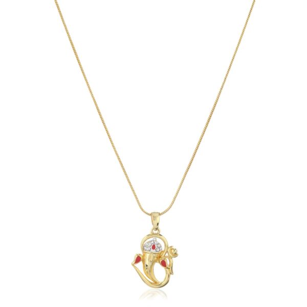 Estele – Gold & Silver Plated Lord Ganesh Pendant with Austrian Crystals